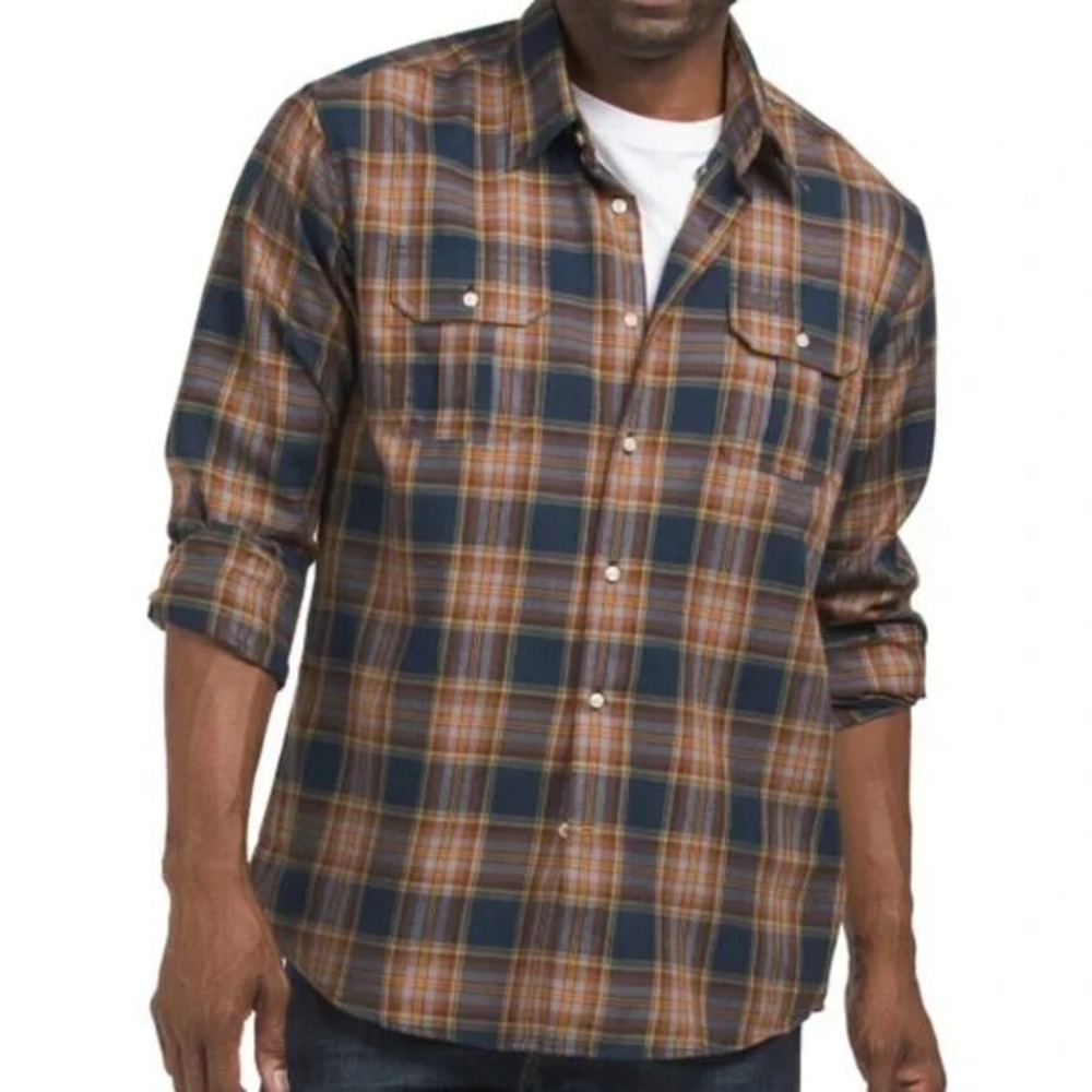 Barbour Tartan Plaid Button Down Shirt Mens Regular Fit Navy Workwear Gorpcore